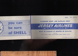 Billet D'avion Passenger Ticket JERSEY AIRLINES Guernsey Gatwick 1963 - Europa