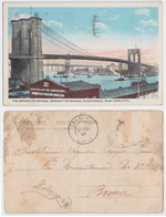 New York - Brooklyn Bridge, Manhattan Bridge In Distance, New York City, 1920 - Brücken Und Tunnel