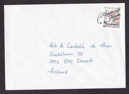 Sweden: Cover To Netherlands, 1999, 1 Booklet Stamp, Fish, Cancel Kopparberg (traces Of Use) - Storia Postale