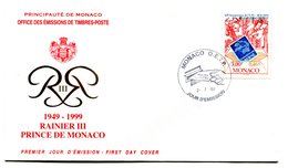 RC 16201 MONACO 1999 ANNIVERSAIRE DE L UPU FDC 1er JOUR TB - FDC