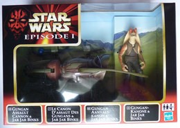 1 BOITE FIGURINE STAR WARS LA GUERRE DES ETOILES GUNGAN ASSAULT CANON & JAR JAR BINKS D'ASSAULT - Episode I