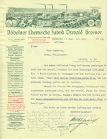 Döbeln Sachsen Rechnung 1912 Deko " Oswald Greiner - Döbelner Chemische Fabrik, Dachpappe Salmiak Carbol Kitt Klebstoff" - Perfumería & Droguería