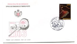 RC 16236 MONACO 2003 FESTIVAL DE TÉLÉVISION FDC 1er JOUR TB - FDC