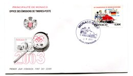 RC 16242 MONACO 2003 CHAMPIONNAT DU MONDE DE POUSSÉE SPORT FDC 1er JOUR TB - FDC