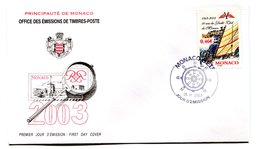 RC 16250 MONACO 2003 50 ANS DU YACHT CLUB DE MONACO FDC 1er JOUR TB - FDC