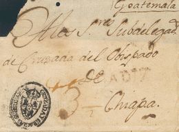 (1813ca). Envuelta (falta La Solapa Superior) De CADIZ A CHIAPA (GUATEMALA). Marca De Franquicia CRUZADA Y GRACIAS SUBSI - Otros & Sin Clasificación