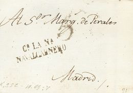 1819. NAVALCARNERO (MADRID) A MADRID. Marca Cª. LA. Nª. / NAVALCARNERO, En Negro (P.E.2) Edición 2004. MAGNIFICA Y RARA. - Autres & Non Classés