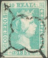 10 Reales Verde (tres Grandes Márgenes Y El De La Esquina Superior Derecha Algo Justo). Color Muy Fresco Y El Matasello  - Sonstige & Ohne Zuordnung