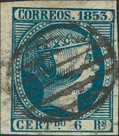 6 Reales Azul, Esquina De Pliego. MAGNIFICO Y RARO. Cert. COMEX. - Sonstige & Ohne Zuordnung