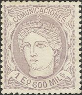 1600 Mils Violeta (invisible Y Pequeño Cortecito En El Margen Izquierdo). Excelente Color, Impresión Muy Fina E Intensa. - Otros & Sin Clasificación