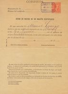 1900. 10 Cts Bermellón. Aviso De Recibo De Certificado Dirigido A MADRID. Matasello CERTIFICADO / ESTAFETA DEL NOROESTE, - Autres & Non Classés