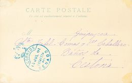1901. Tarjeta Postal De MADRID A CESTONA. Fechador (utilizado Como Franquicia) CORREOS / ESTAFETA / DEL / SENADO, En Azu - Autres & Non Classés