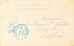 1901. Tarjeta Postal De MADRID A CESTONA. Fechador (utilizado Como Franquicia) CORREOS / ESTAFETA / DEL / SENADO, En Azu - Other & Unclassified