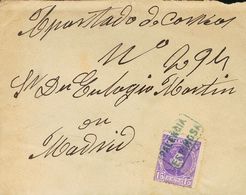 1905. 15 Cts Violeta. ESPINOSA (PALENCIA) A MADRID. Matasello Cartería PALENCIA / ESPINOSA, En Azul. MAGNIFICA. - Other & Unclassified