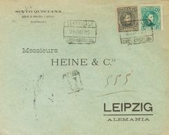 1905. 20 Cts Negro Y 30 Cts Verde. Certificado De BARCELONA A LEIPZIG (ALEMANIA). Al Dorso Llegada. MAGNIFICA E INUSUAL  - Other & Unclassified