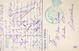 1909. Tarjeta Postal De MADRID A BARCELONA. Marca De Franquicia SENADO / *, En Azul. MAGNIFICA. - Andere & Zonder Classificatie