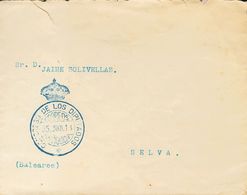 1913. MADRID A SELVA (BALEARES). Marca De Franquicia CONGRESO DE LOS DIPUTADOS / *, En Azul Y Al Dorso Llegada. MAGNIFIC - Other & Unclassified