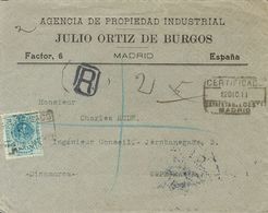 1913. 50 Cts Azul. Certificado De MADRID A COPENHAGUE (DINAMARCA). Matasello CERTIFICADO / ESTAFETA DEL OESTE / MADRID,  - Other & Unclassified