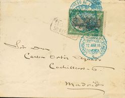 1916. Sin Valor CENTRO INVERTIDO, Verde Y Negro. Correo Interior De MADRID. Matasello CONGRESO DE LOS DIPUTADOS, En Azul - Autres & Non Classés