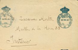 1920. Correo Interior De MADRID. Marca De Franquicia (estampada Dos Veces) CONGRESO DE LOS DIPUTADOS, En Azul Y Al Dorso - Sonstige & Ohne Zuordnung