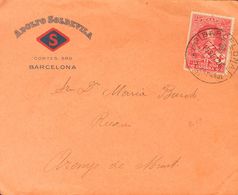 1926. 25 Cts Carmín. BARCELONA A ARENYS DE MAR. Matasello BARCELONA / CRUZ ROJA ESPAÑOLA Y Al Dorso Llegada. MAGNIFICA Y - Other & Unclassified