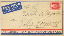 1932. (10º Vuelo Del 12 De Diciembre De 1932). 30 Cts Carmín. Sobre Aeropostal Dirigido A VILLA CISNEROS, Dirigida Al Te - Autres & Non Classés