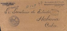 1937. Certificado De VALENCIA A LA HABANA (CUBA). Marca De Franquicia CORRESPONDENCIA OFICIAL CONSULAR / FRANQUICIA POST - Other & Unclassified