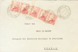 1946. 10 Cts Rosa, Cinco Sellos. MADRID A BILBAO. Matasello CORREOS / CORTES ESPAÑOLAS Y Al Dorso Llegada. MAGNIFICA Y R - Sonstige & Ohne Zuordnung