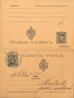 15 Cts+15 Cts Pizarra Sobre Tarjeta Entero Postal (de Ida Y Vuelta), La Ida Con Matasello JEREZ DE LA FRONTERA / (CADIZ) - Autres & Non Classés