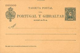 5 Cts Verde Azulado Sobre Tarjeta Entero Postal. Nº000000. MAGNIFICA. (Edifil 2017: 105€) - Autres & Non Classés