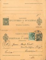 1910. 5 Cts+5 Cts Verde Azul Sobre Tarjeta Entero Postal (de Ida Y Vuelta), La Ida Circulada De MADRID A LUCERNA (SUIZA) - Other & Unclassified