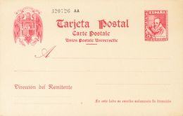 45 Cts Carmín Sobre Tarjeta Entero Postal. MAGNIFICA. (Edifil 2020: 139€) - Otros & Sin Clasificación