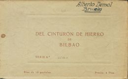 Juego Completo De Doce Tarjetas Postales Fotográficas. CINTURON DE HIERRO DE BILBAO (Serie II), Incluyendo El Carnet Com - Autres & Non Classés