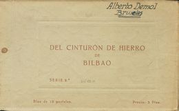 Juego Completo De Doce Tarjetas Postales Fotográficas. CINTURON DE HIERRO DE BILBAO (Serie II), Incluyendo El Carnet Com - Otros & Sin Clasificación