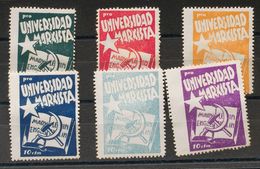 Serie Completa, Cinco Valores Y 10 Cts Azul Claro (variedad). PRO UNIVERSIDAD MARXISTA. MAGNIFICA. (Domenech 1889/93, 18 - Other & Unclassified