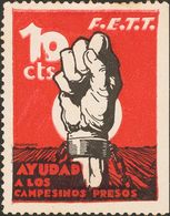 10 Cts Negro Y Rojo. F.E.T.T. AYUDAD A LOS CAMPESINOS PRESOS. MAGNIFICA Y MUY RARA. (Allepuz 2281, Domenech 1078) - Other & Unclassified