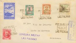 1937. Serie Completa Y Diversos Valores. LAS PALMAS A SALAMANCA. Al Dorso Llegada. MAGNIFICA. - Otros & Sin Clasificación