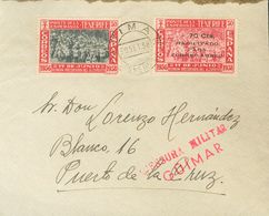 1938. 70 Cts Sobre 30 Cts Rojo Y Rosa Y 30 Cts Rojo Y Negro. GÜIMAR A PUERTO DE LA CRUZ. Al Dorso Llegada. MAGNIFICA Y R - Autres & Non Classés