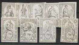 Serie Completa POLIZAS (1867), Nueve Valores. BONITA Y RARA. (Alemany, 70/78) - Autres & Non Classés