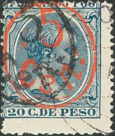 5 Ctvos Sobre 20 Ctvos Azul (centraje De Emisión). Variedad SOBRECARGA DOBLE, En Rojo Y Negro. BONITO. - Sonstige & Ohne Zuordnung