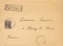 1901. 15 Ctvos Violeta. Certificado De FERNANDO POO A BOURG LA REINE (FRANCIA). Al Dorso Llegada. MAGNIFICA. - Autres & Non Classés