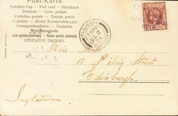 1904. 10 Cts Castaño Rojo. Tarjeta Postal De BATA A EDIMBURGO (GRAN BRETAÑA). Matasello ORON / 108,769 S. / LIVERPOOL /  - Other & Unclassified