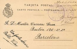 1902. Tarjeta Postal Provisoria De BATA A BARCELONA. Indicación Manuscrita "Habilitado Para Un Sello De 0'10 Pts", Marca - Autres & Non Classés