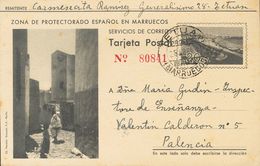 1942. 20 Cts Gris Sobre Tarjeta Entero Postal De TETUAN A PALENCIA. MAGNIFICA Y RARA. - Other & Unclassified