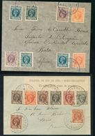 1905. Serie Completa, Sobre Dos Cartas Filatélicas, Ambas Inutilizadas Con Matasello CORREOS / RIO DE ORO, En Negro Y Az - Other & Unclassified