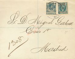 1910. 15 Cts Sobre 4 Pts Verde Y 25 Cts Azul. Certificado De RIO DE ORO A MADRID. Al Dorso Llegada. MAGNIFICA Y RARA COM - Andere & Zonder Classificatie