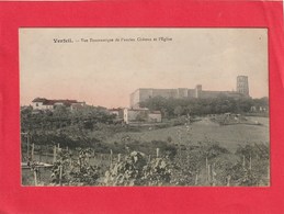 Cpa 31. Verfeil. Vue Panoramique De L'Ancien Château Et L'Eglise. Carte Colorisée. (2 Scans) - Verfeil