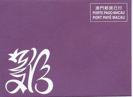 MACAU 2017 LUNAR YEAR OF THE ROOSTER GREETING CARD & POSTAGE PAID COVER - Ganzsachen