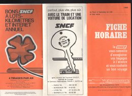 Horaires SNCF  PARIS TOURCOING Via LILLE 1975 / Chemin De Fer Train - Europe