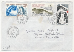 TAAF - Env. Aff 0,70 Gorfou + 0,60 Phoque + 0,70 Gorfou - Obl Alfred Faure Crozet 10/12/1984 - Storia Postale